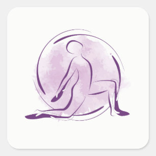 Yoga pose square sticker