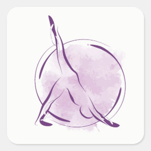 Yoga pose square sticker