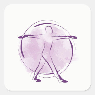Yoga pose square sticker