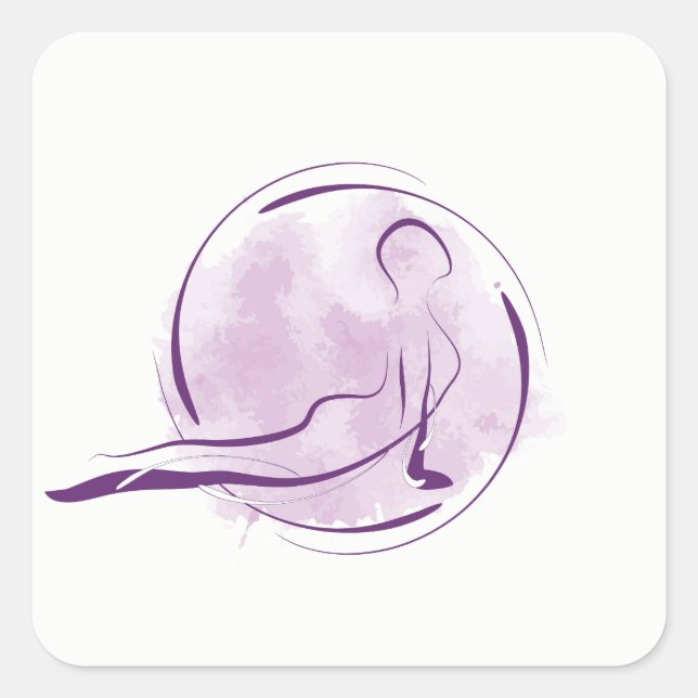 Yoga pose square sticker (Front)