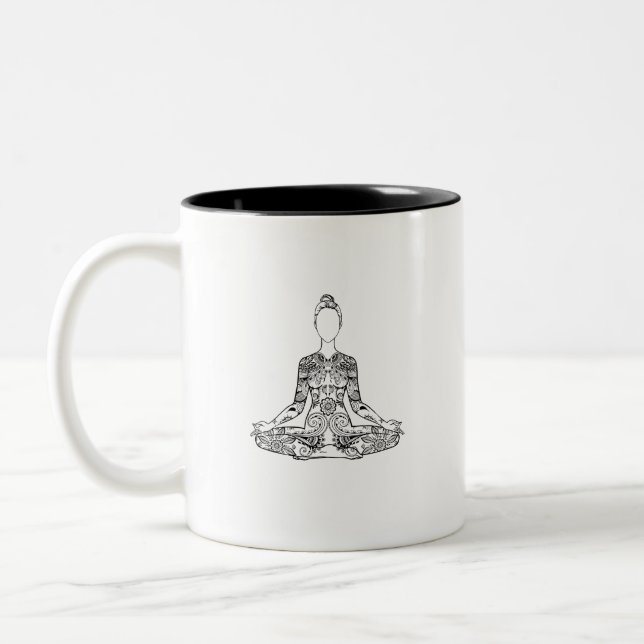YOGA POSE Two-Tone COFFEE MUG (Left)