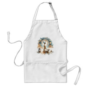 Yoga pose woman seated brown calm  standard apron