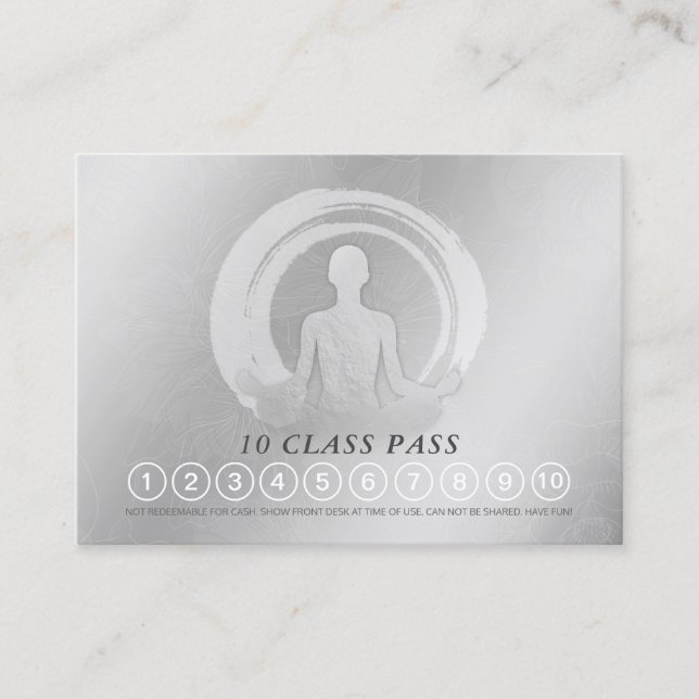 YOGA Pose ZEN Sign Class Pass Loyalty Appointment Card (Front)
