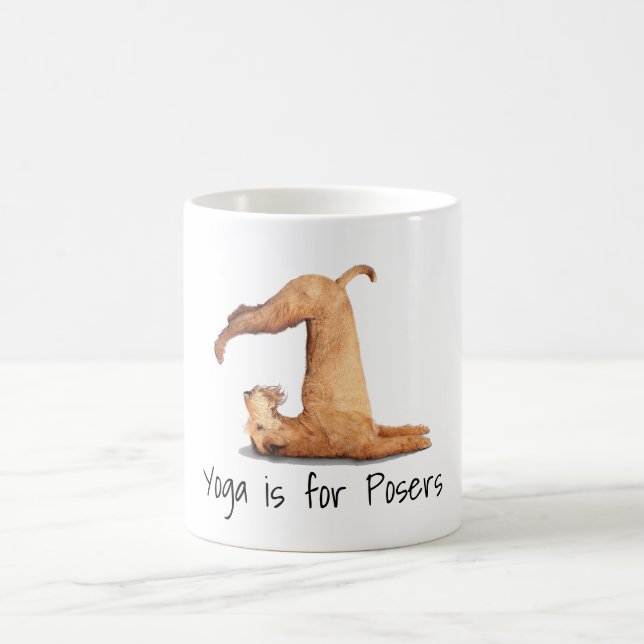 Yoga Poser Funny Dog Coffee Mug (Center)