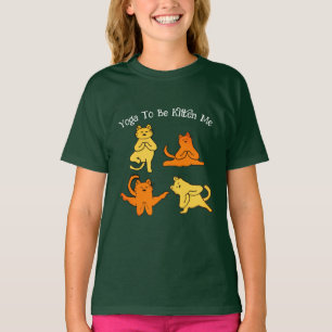 Yoga Poses Cat Tee, Cool Yoga Cat Humour T-Shirt