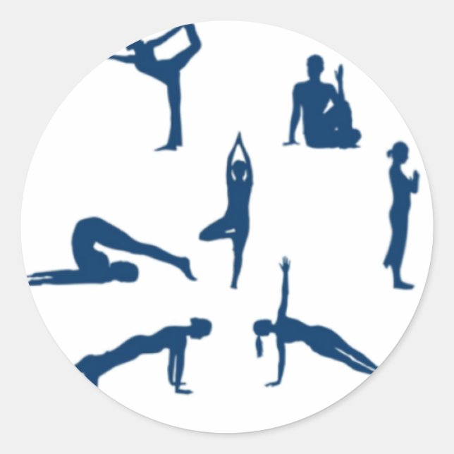 Yoga Poses Classic Round Sticker (Front)