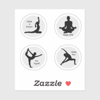 Yoga Poses Custom-Cut Vinyl Sticker