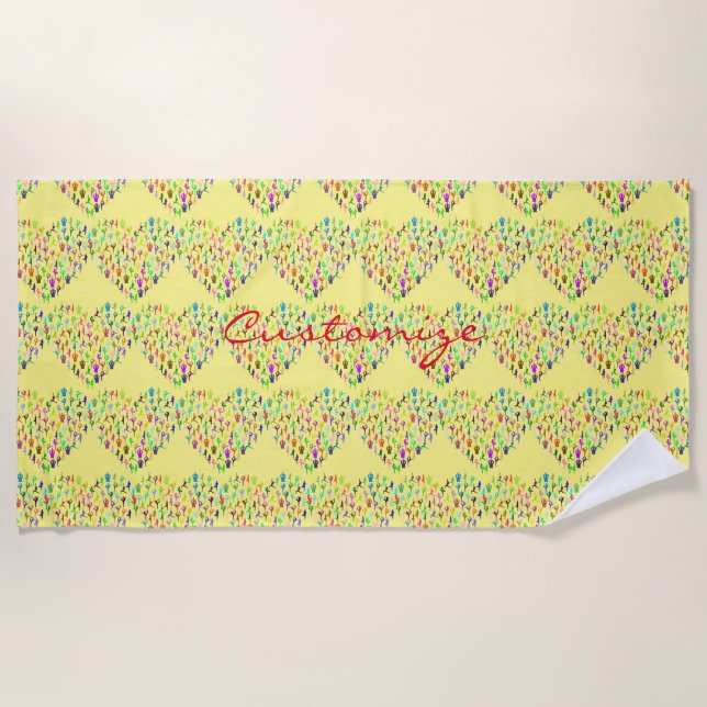 Yoga Poses Heart Thunder_Cove Beach Towel (Front)