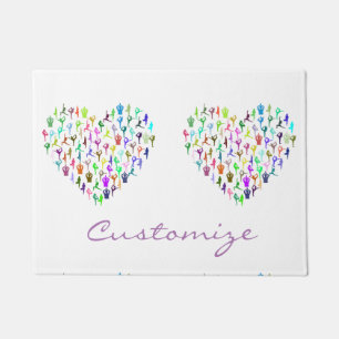 Yoga Poses Heart Thunder_Cove Doormat