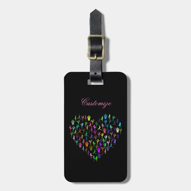 Yoga Poses Heart Thunder_Cove Luggage Tag (Front Vertical)