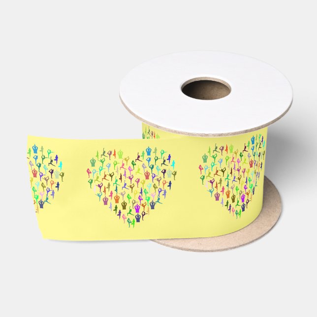 Yoga Poses Heart Thunder_Cove Satin Ribbon (Spool)