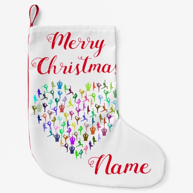 Yoga Poses Heart Thunder_Cove Small Christmas Stocking (Front)