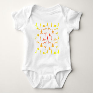 Yoga Poses In Gradient Colours Baby Bodysuit