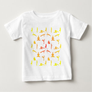 Yoga Poses In Gradient Colours Baby T-Shirt