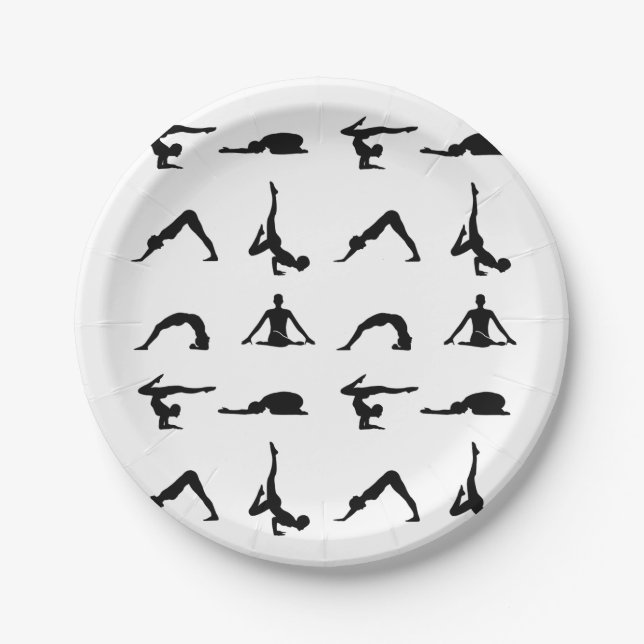 Yoga poses paper plate (Front)