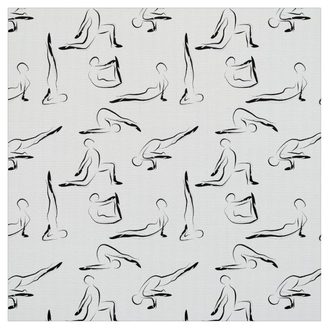 Yoga poses pattern fabric (Swatch)