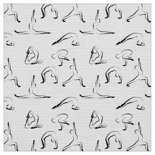 Yoga poses pattern fabric