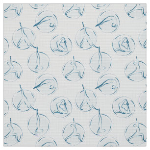 Yoga poses pattern fabric