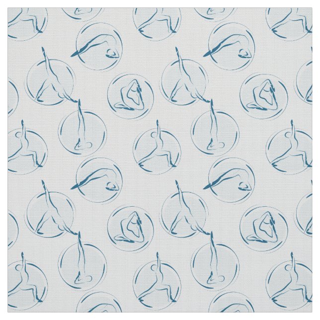 Yoga poses pattern fabric (Swatch)