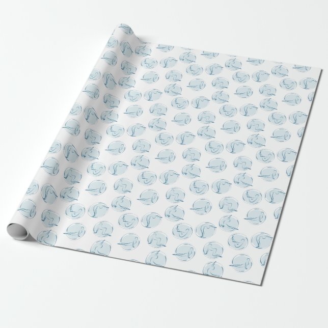 Yoga poses pattern wrapping paper (Unrolled)