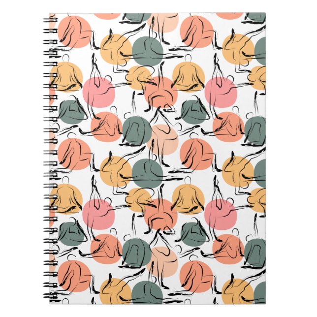 Yoga poses pattern | Yoga seamless pattern 13 Notebook (Front)