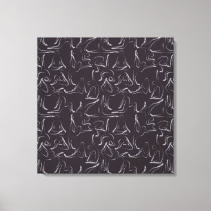 Yoga poses pattern Yoga seamless pattern 15 Canvas Print
