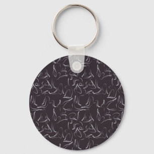 Yoga poses pattern Yoga seamless pattern 15 Keychain