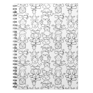 Yoga poses pattern Yoga seamless pattern 16 Notebook