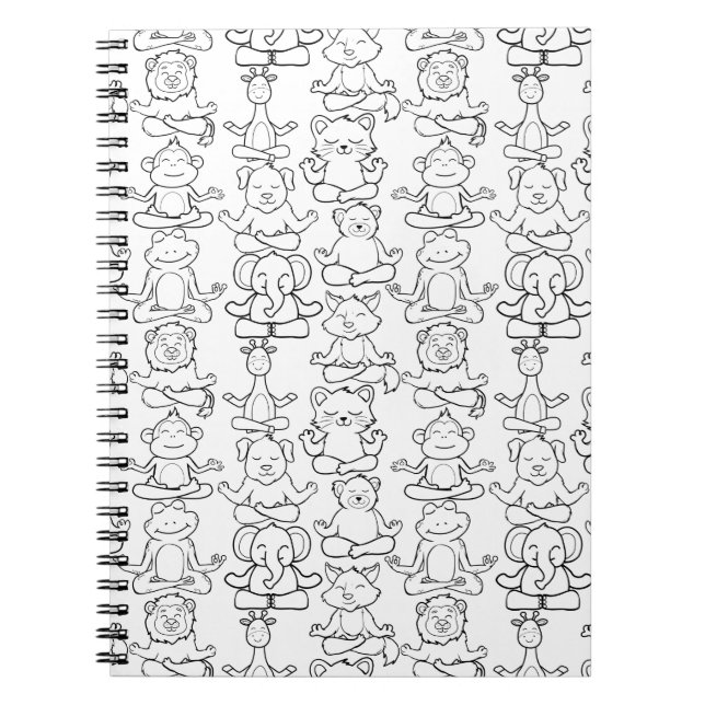 Yoga poses pattern | Yoga seamless pattern 16 Notebook (Front)