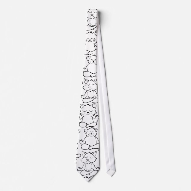 Yoga poses pattern | Yoga seamless pattern 16 Tie (Front)