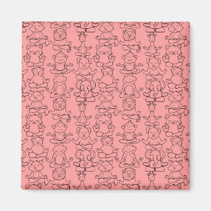 Yoga poses pattern Yoga seamless pattern 17 Magnet