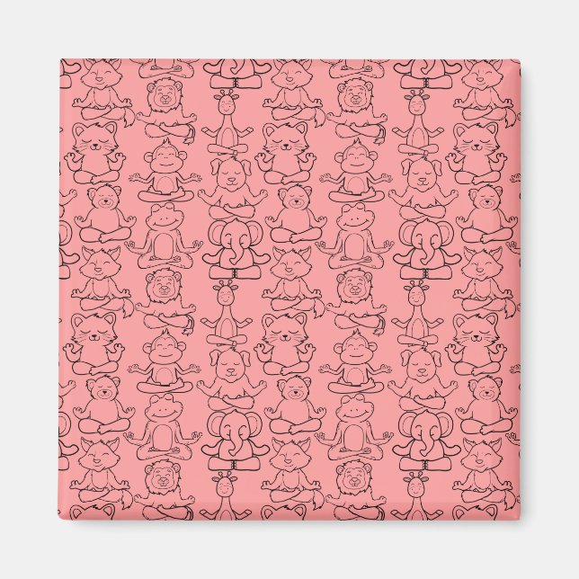Yoga poses pattern | Yoga seamless pattern 17 Magnet (Front)