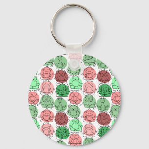 Yoga poses pattern Yoga seamless pattern 18 Keychain