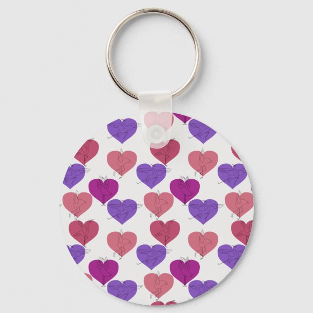 Yoga poses pattern | Yoga seamless pattern 1 Keychain (Front)