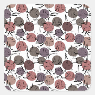 Yoga poses pattern Yoga seamless pattern 22 Square Sticker
