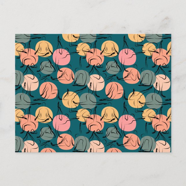 Yoga poses pattern | Yoga seamless pattern 23 Postcard (Front)
