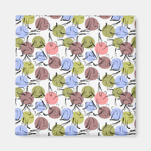 Yoga poses pattern Yoga seamless pattern 25 Magnet