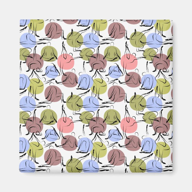 Yoga poses pattern | Yoga seamless pattern 25 Magnet (Front)