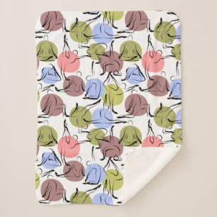 Yoga poses pattern   Yoga seamless pattern 25 Sherpa Blanket