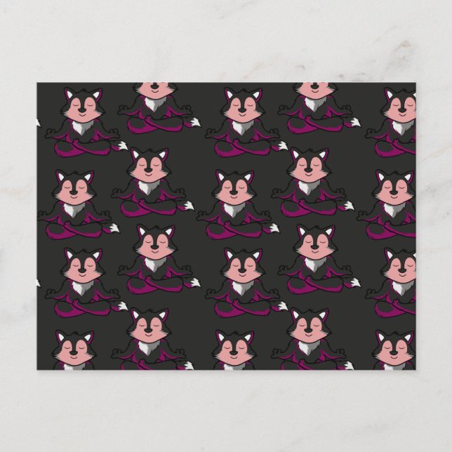 Yoga poses pattern | Yoga seamless pattern 32 Postcard (Front)