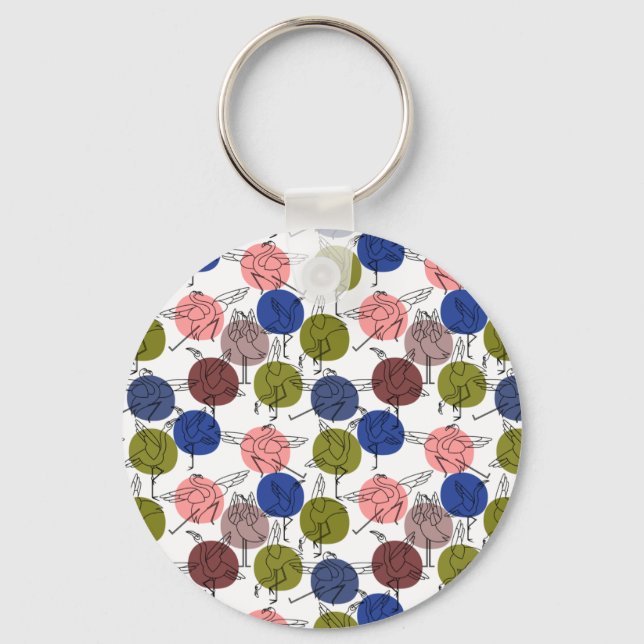 Yoga poses pattern | Yoga seamless pattern 34 Keychain (Front)
