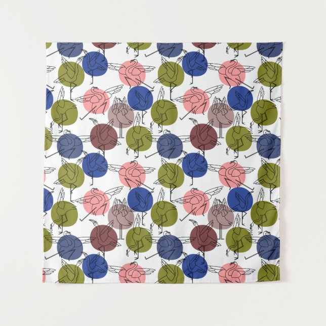 Yoga poses pattern | Yoga seamless pattern 34 Tapestry (Front)