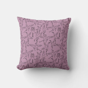 Yoga poses pattern Yoga seamless pattern 36 Throw Pillow