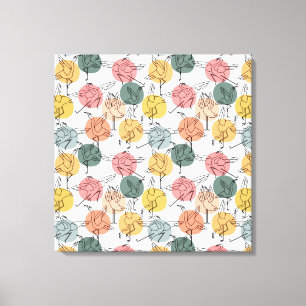Yoga poses pattern   Yoga seamless pattern 37 Canvas Print