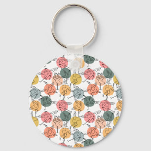 Yoga poses pattern Yoga seamless pattern 37 Keychain