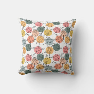 Yoga poses pattern Yoga seamless pattern 37 Throw Pillow