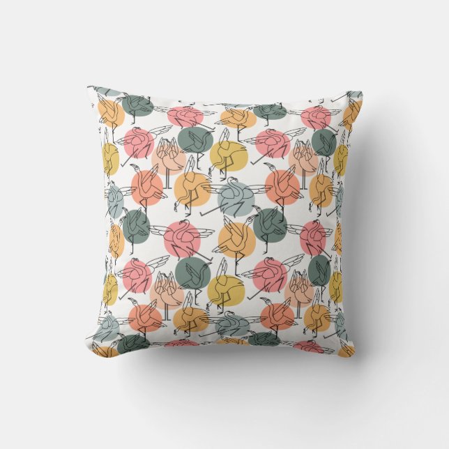 Yoga poses pattern | Yoga seamless pattern 37 Throw Pillow (Front)