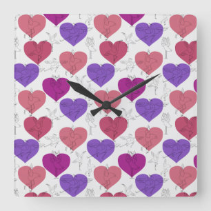 Yoga poses pattern   Yoga seamless pattern 3 Square Wall Clock