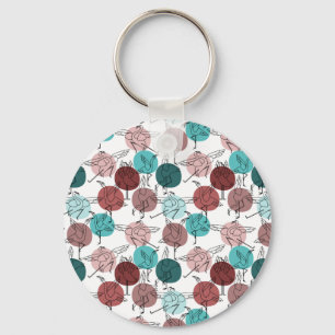 Yoga poses pattern Yoga seamless pattern 41 Keychain