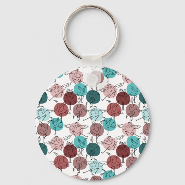 Yoga poses pattern | Yoga seamless pattern 41 Keychain (Front)